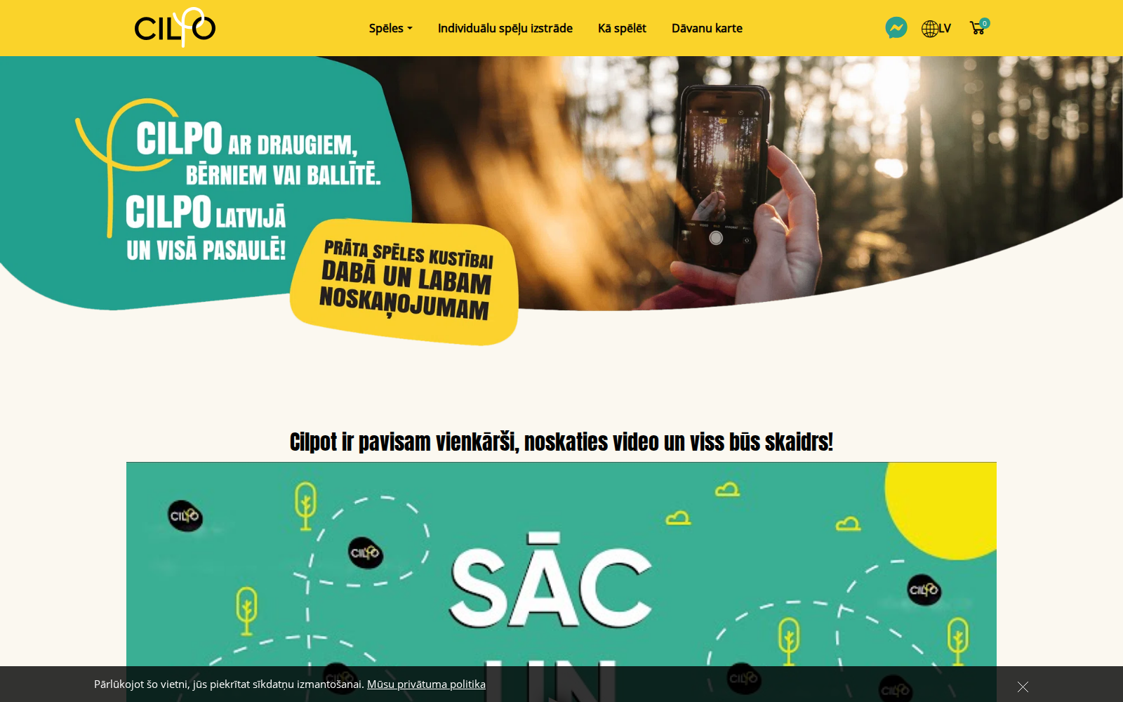 Cilpo outdoor games homepage